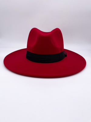 Open image in slideshow, Standard Brim Fedora (Red)
