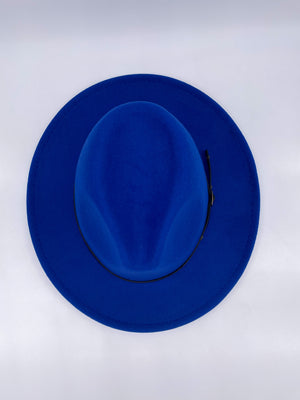 Red Bottom Brim Fedora (Blueberry Blue)