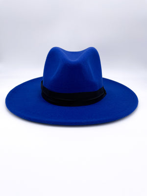 Open image in slideshow, Standard Brim Fedora (Blueberry Blue)
