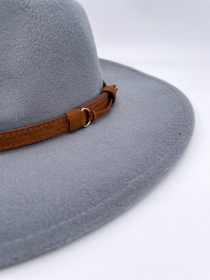 Wide Brim Fedora (Grey)