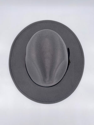 Red Bottom Brim Fedora (Gray)