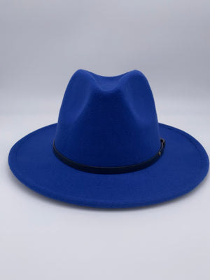 Open image in slideshow, Red Bottom Brim Fedora (Blueberry Blue)
