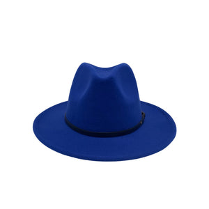 Red Bottom Brim Fedora (Blueberry Blue)