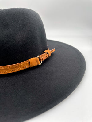 Wide Brim Fedora (Black)