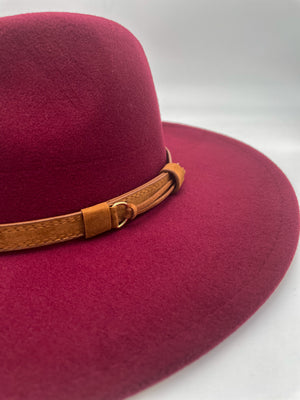 Wide Brim Fedora (Wine)