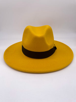 Open image in slideshow, Standard Brim Fedora (Mustard Yellow)
